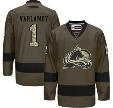 Miesten Colorado Avalanche Semyon Varlamov 1 Pelipaita Camo Green Authentic