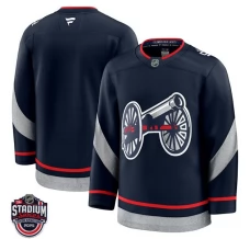 Miesten Columbus Blue Jackets Blank Pelipaita 2025 Stadium Series Patch Navy Premium Vaihtoehtoinen