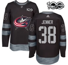 Miesten Columbus Blue Jackets Boone Jenner 38 Pelipaita 1917-2017 100th Anniversary Patch Musta Authentic