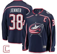 Miesten Columbus Blue Jackets Boone Jenner 38 Pelipaita Captain Patch Navy Breakaway Koti