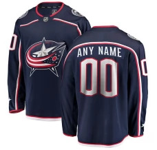 Miesten Columbus Blue Jackets Custom Pelipaita Navy Breakaway Koti