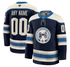 Miesten Columbus Blue Jackets Custom Pelipaita Navy Premium Vaihtoehtoinen