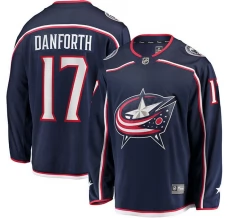 Miesten Columbus Blue Jackets Justin Danforth 17 Pelipaita Navy Breakaway Koti
