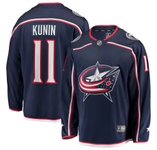 Miesten Columbus Blue Jackets Luke Kunin 11 Pelipaita Navy Breakaway Koti
