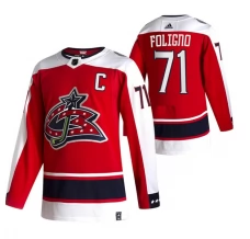 Miesten Columbus Blue Jackets Nick Foligno 71 Pelipaita 2020-21 Reverse Retro Punainen Authentic