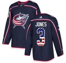 Miesten Columbus Blue Jackets Seth Jones 3 Pelipaita USA Flag Fashion Navy Authentic