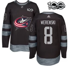 Miesten Columbus Blue Jackets Zach Werenski 8 Pelipaita 1917-2017 100th Anniversary Patch Musta Authentic