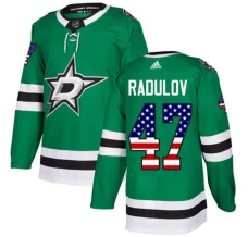 Miesten Dallas Stars Alexander Radulov 47 Pelipaita USA Flag Fashion Kelly Green Authentic