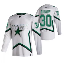 Miesten Dallas Stars Ben Bishop 30 Pelipaita 2020-21 Reverse Retro Valkoinen Authentic