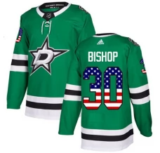 Miesten Dallas Stars Ben Bishop 30 Pelipaita USA Flag Fashion Kelly Green Authentic