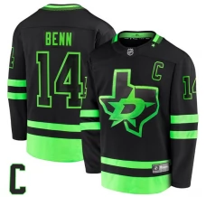 Miesten Dallas Stars Jamie Benn 14 Pelipaita 2020-21 Captain Patch Musta Premier Breakaway Vaihtoehtoinen