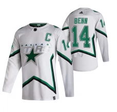 Miesten Dallas Stars Jamie Benn 14 Pelipaita 2020-21 Reverse Retro Valkoinen Authentic
