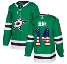 Miesten Dallas Stars Jamie Benn 14 Pelipaita USA Flag Fashion Kelly Green Authentic