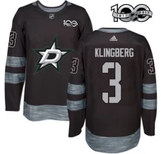 Miesten Dallas Stars John Klingberg 3 Pelipaita 1917-2017 100th Anniversary Patch Musta Authentic