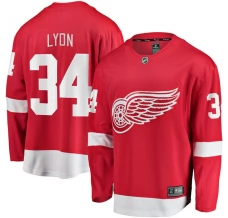Miesten Detroit Red Wings Alex Lyon 34 Pelipaita Punainen Breakaway Koti