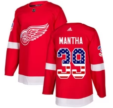Miesten Detroit Red Wings Anthony Mantha 39 Pelipaita USA Flag Fashion Punainen Authentic