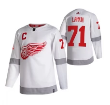 Miesten Detroit Red Wings Dylan Larkin 71 Pelipaita 2020-21 Reverse Retro Valkoinen Authentic