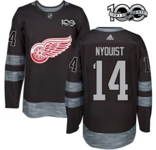 Miesten Detroit Red Wings Gustav Nyquist 14 Pelipaita 1917-2017 100th Anniversary Patch Musta Authentic