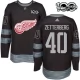 Miesten Detroit Red Wings Henrik Zetterberg 40 Pelipaita 1917-2017 100th Anniversary Patch Musta Authentic