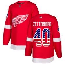 Miesten Detroit Red Wings Henrik Zetterberg 40 Pelipaita USA Flag Fashion Punainen Authentic