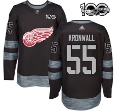 Miesten Detroit Red Wings Niklas Kronwall 55 Pelipaita 1917-2017 100th Anniversary Patch Musta Authentic