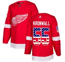 Miesten Detroit Red Wings Niklas Kronwall 55 Pelipaita USA Flag Fashion Punainen Authentic