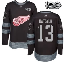 Miesten Detroit Red Wings Pavel Datsyuk 13 Pelipaita 1917-2017 100th Anniversary Patch Musta Authentic