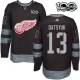 Miesten Detroit Red Wings Pavel Datsyuk 13 Pelipaita 1917-2017 100th Anniversary Patch Musta Authentic