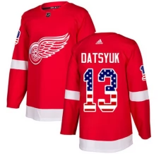 Miesten Detroit Red Wings Pavel Datsyuk 13 Pelipaita USA Flag Fashion Punainen Authentic