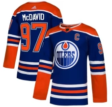 Miesten Edmonton Oilers Connor McDavid 97 Pelipaita 2018-19 Captain Patch Royal Authentic