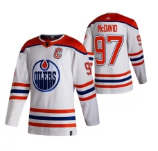 Miesten Edmonton Oilers Connor Mcdavid 97 Pelipaita 2020-21 Reverse Retro Valkoinen Authentic