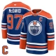 Miesten Edmonton Oilers Connor McDavid 97 Pelipaita Captain Patch Royal Premium Koti
