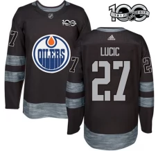 Miesten Edmonton Oilers Milan Lucic 27 Pelipaita 1917-2017 100th Anniversary Patch Musta Authentic