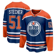 Miesten Edmonton Oilers Troy Stecher 51 Pelipaita Royal Premier Breakaway Koti