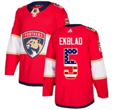 Miesten Florida Panthers Aaron Ekblad 5 Pelipaita USA Flag Fashion Punainen Authentic