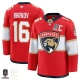 Miesten Florida Panthers Aleksander Barkov 16 Pelipaita 2025 Stanley Cup Champions Captain Patches Punainen Premium Koti