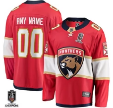 Miesten Florida Panthers Custom Pelipaita 2024 Stanley Cup Champions Patch Punainen Breakaway Koti