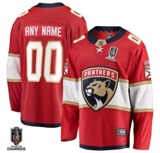 Miesten Florida Panthers Custom Pelipaita 2025 Stanley Cup Champions Patch Punainen Breakaway Koti