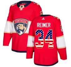 Miesten Florida Panthers James Reimer 34 Pelipaita USA Flag Fashion Punainen Authentic