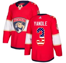 Miesten Florida Panthers Keith Yandle 3 Pelipaita USA Flag Fashion Punainen Authentic