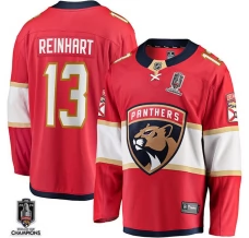 Miesten Florida Panthers Sam Reinhart 13 Pelipaita 2024 Stanley Cup Champions Patch Punainen Breakaway Koti