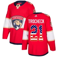 Miesten Florida Panthers Vincent Trocheck 21 Pelipaita USA Flag Fashion Punainen Authentic