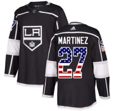 Miesten Los Angeles Kings Alec Martinez 27 Pelipaita USA Flag Fashion Musta Authentic