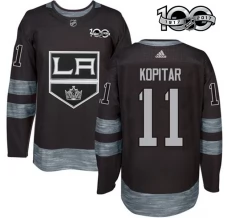 Miesten Los Angeles Kings Anze Kopitar 11 Pelipaita 1917-2017 100th Anniversary Patch Musta Authentic