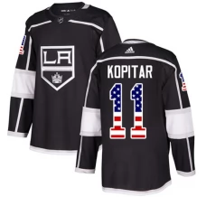 Miesten Los Angeles Kings Anze Kopitar 11 Pelipaita USA Flag Fashion Musta Authentic