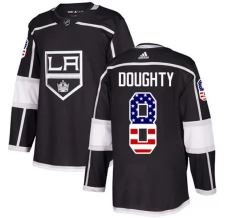 Miesten Los Angeles Kings Drew Doughty 8 Pelipaita USA Flag Fashion Musta Authentic