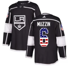 Miesten Los Angeles Kings Jake Muzzin 6 Pelipaita USA Flag Fashion Musta Authentic