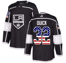 Miesten Los Angeles Kings Jonathan Quick 32 Pelipaita USA Flag Fashion Musta Authentic