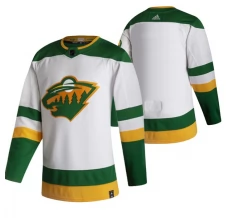 Miesten Minnesota Wild Blank Pelipaita 2020-21 Reverse Retro Valkoinen Authentic