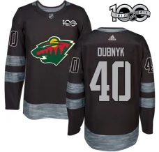 Miesten Minnesota Wild Devan Dubnyk 40 Pelipaita 1917-2017 100th Anniversary Patch Musta Authentic
